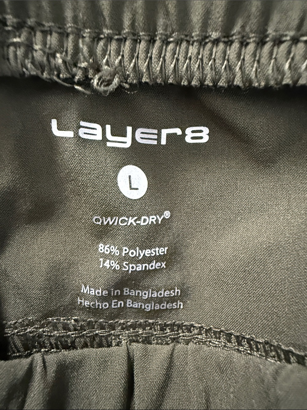 Layer8 Olive Green Utility Jogger Woven Hike Hiking Active Pants Sz L NWT - Picture 10 of 12